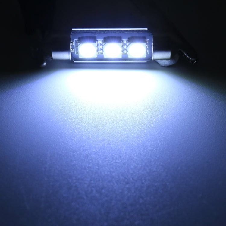 10 PCS 39mm DC12V / 1.7W / 7000K / 70LM 3LEDs SMD-5050 Car Reading Lamp