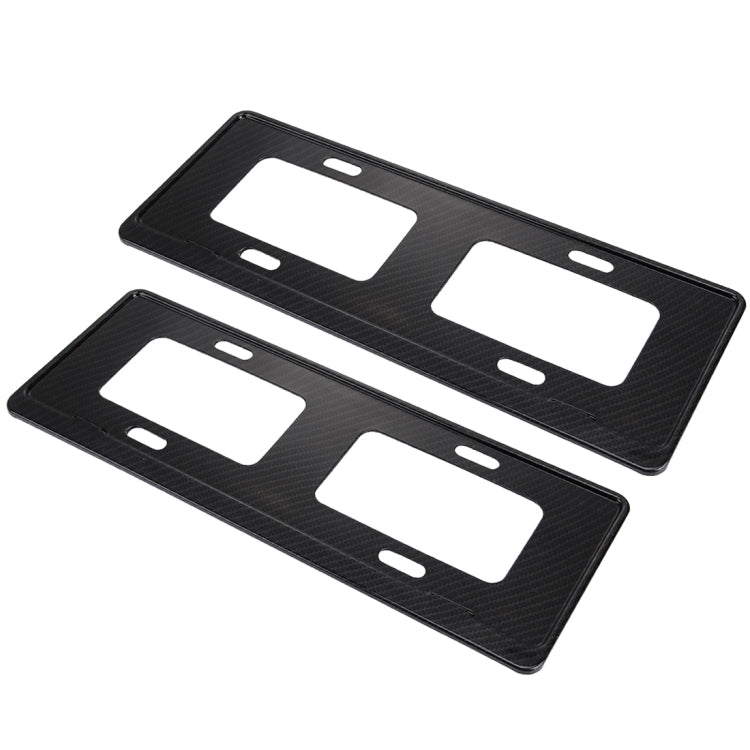 2 PCS Car License Plate Carbon Fiber Bracket Frame Holder Stand Mount(Black), Carbon Fiber