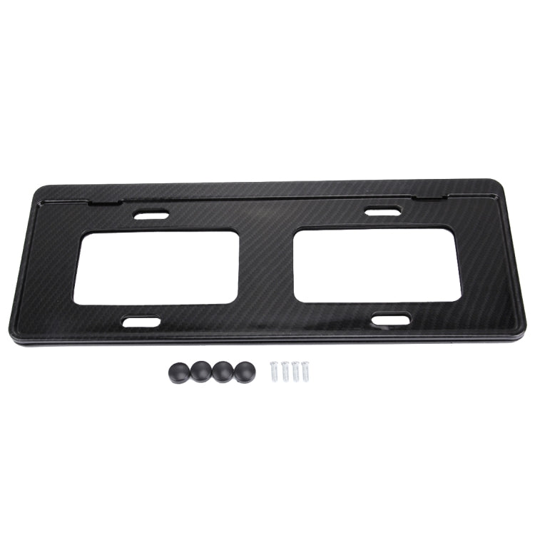 2 PCS Car License Plate Carbon Fiber Bracket Frame Holder Stand Mount(Black), Carbon Fiber