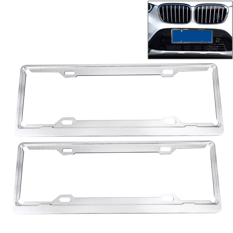 2 PCS Car License Plate Aerospace Aluminum Bracket Frame Holder Stand Mount(Silver), Aerospace Aluminum Bracket