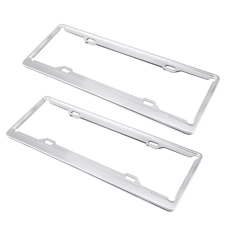 2 PCS Car License Plate Aerospace Aluminum Bracket Frame Holder Stand Mount(Silver), Aerospace Aluminum Bracket
