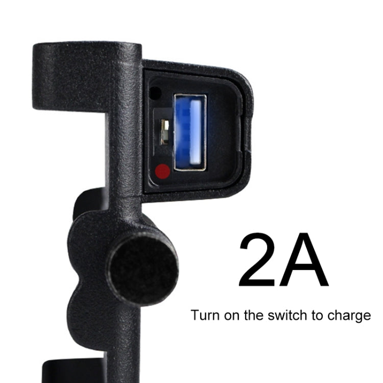 Portable Motorcycle Aluminium Alloy USB Charger Mobile Phone Holder, Handlebars Version