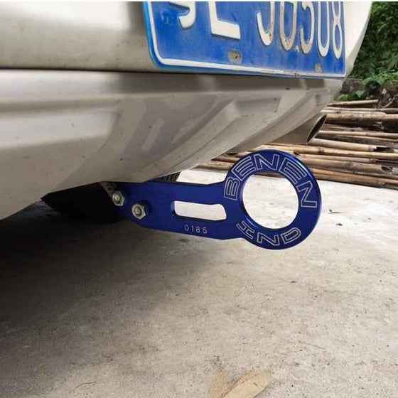 Benen Aluminum Alloy Rear Tow Towing Hook Trailer Ring for Universal Car Auto with Two Screw Holes