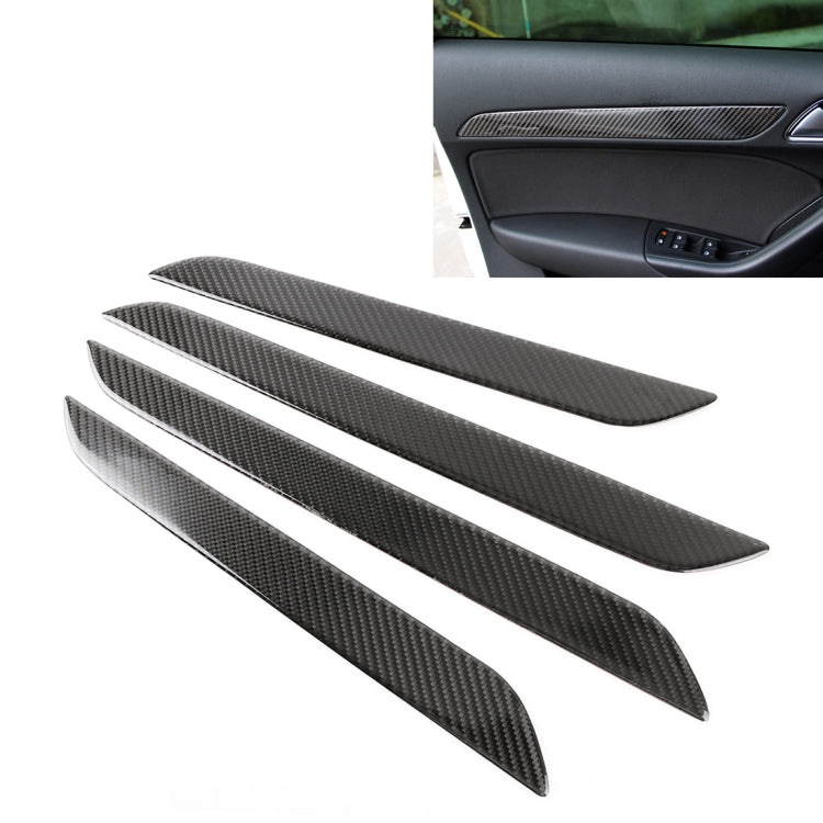 4 PCS Carbon Fibre Car Door Panel Decorative Sticker for Audi Q3 2013-2018