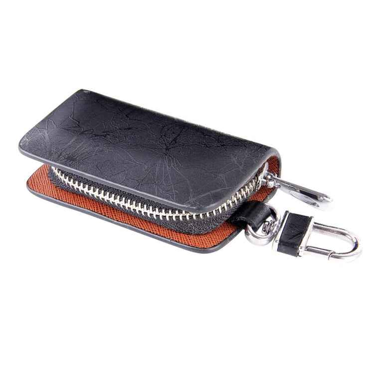 Universal Leather Roots Texture Waist Hanging Zipper Wallets Key Holder Bag (No Include Key)