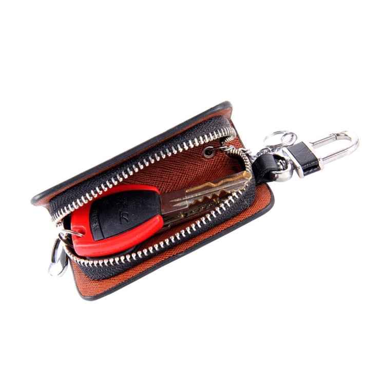 Universal Leather Roots Texture Waist Hanging Zipper Wallets Key Holder Bag (No Include Key)