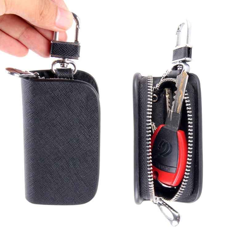 Universal Leather Denim Texture Waist Hanging Zipper Wallets Key Holder Bag (No Include Key)