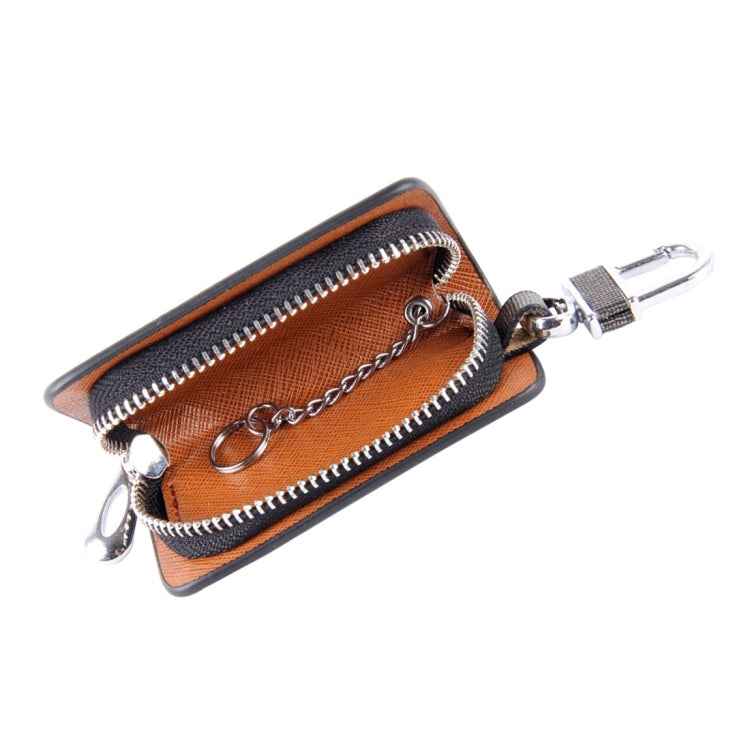 Universal Leather Knead Skin Texture Waist Hanging Zipper Wallets Key Holder Bag (No Include Key)