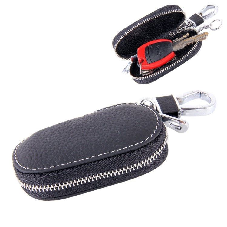 Universal Leather Crocodile Texture Waist Hanging Zipper Wallets Key Holder Bag (No Include Key)