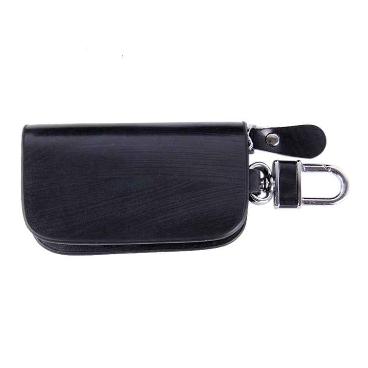 Universal Leather Wood Grain Texture Waist Hanging Zipper Wallets Key Holder Bag (No Include Key)