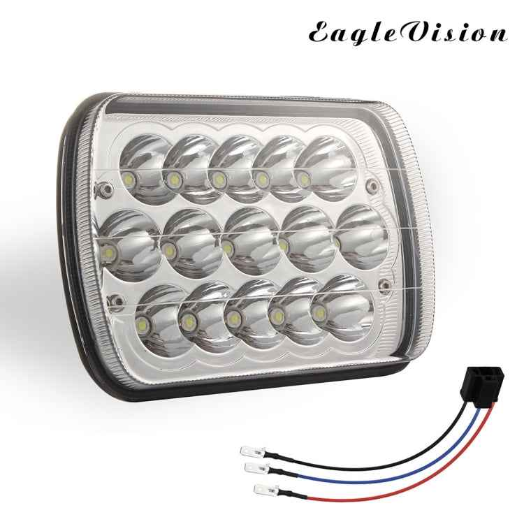 7 inch 5X7 H4 15W DC 9-30V 1500LM IP67 Car Truck Off-road Vehicle LED Work Lights / Headlight, with 15LEDs Lamps