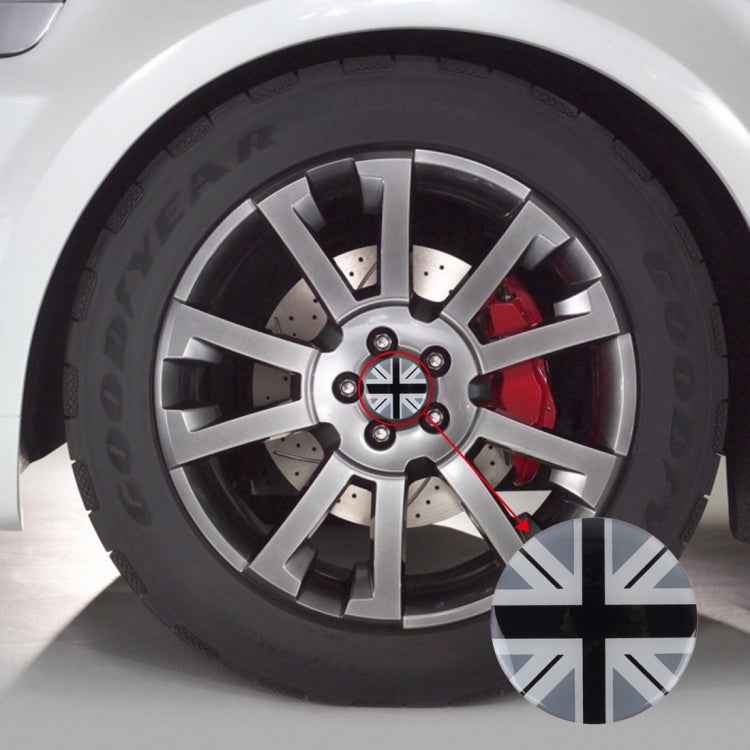 4 PCS National Flag Metal Car Sticker Wheel Hub Caps Centre Cover Decoration, England Flag 1