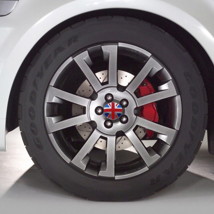 4 PCS England Flag Metal Car Sticker Wheel Hub Caps Centre Cover Decoration, England Flag 2