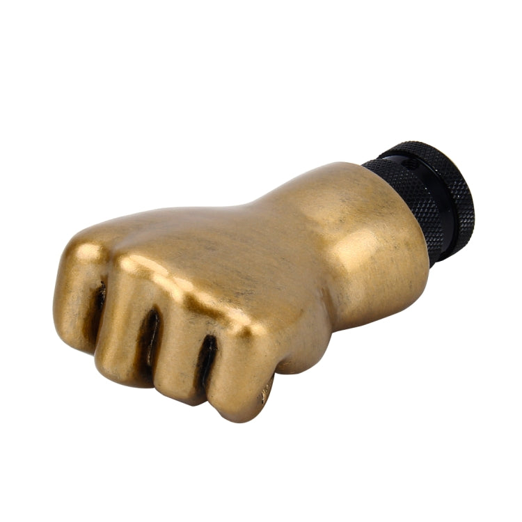 Universal Fist Shape Aluminum Manual or Automatic Gear Shift Knob Compatible with Three Rubber Covers Fit for All Car, Gold
