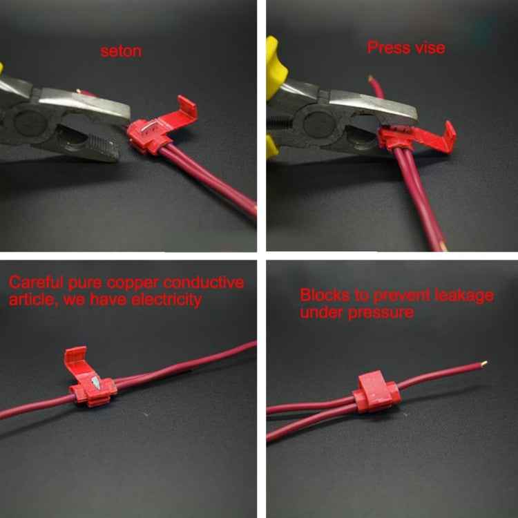 50 PCS Quick Splice Solderless Wire Terminals Connector, Red