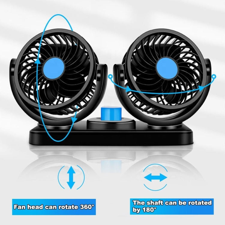 HUXIN HX-T305 3W 360 Degree Adjustable Rotation Low Noise Mini Electric Car Fan, DC 12V, HX-T305