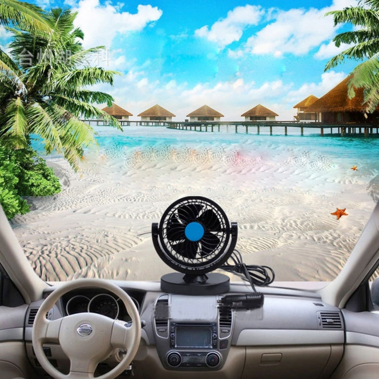 HUXIN HX-T305 3W 360 Degree Adjustable Rotation Low Noise Mini Electric Car Fan, DC 12V, HX-T305