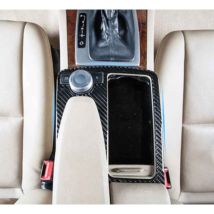 Car Left Drive Water Cup Panel Carbon Fiber Decorative Sticker for Mercedes-Benz W204 2007-2013