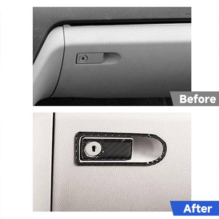 2 PCS Car Passenger Seat Storage Box Handle Carbon Fiber Decorative Sticker for Mercedes-Benz W204 2007-2013, Passenger Seat Storage Box Handle