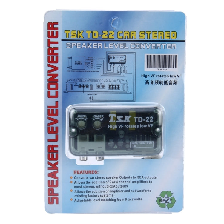 TSK TD-22 Car Stereo Speaker Level Converter, High VF Rotates Low VF, Car High VF Rotates Low VF Converter