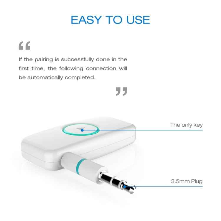 Doosl DSER102 Mini Car Bluetooth Wireless Music Receiver with 3.5mm Stereo Input Jack