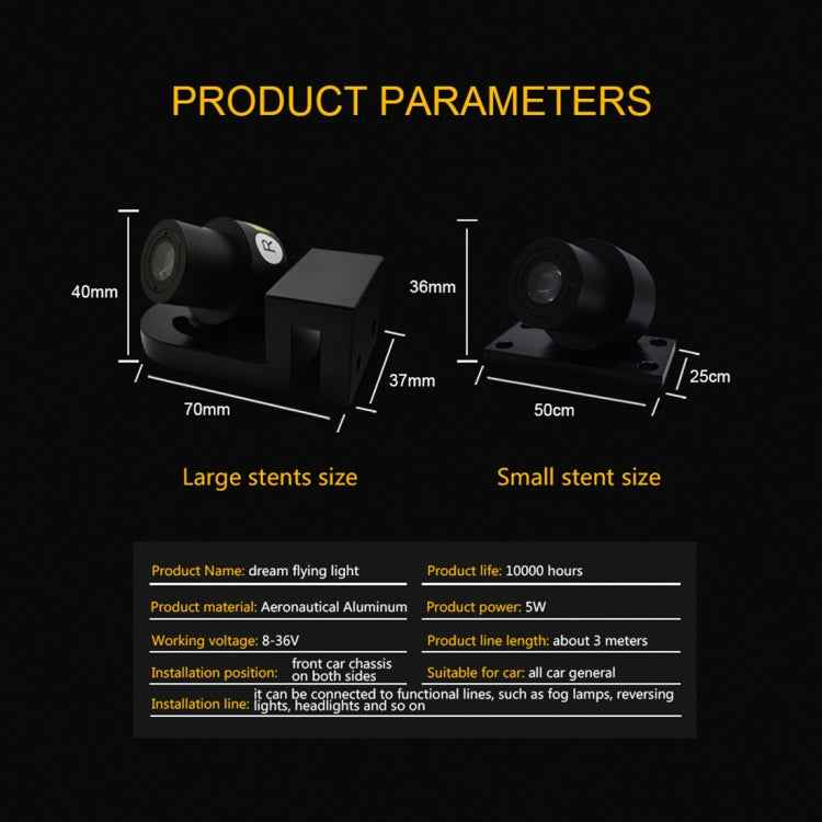 2 PCS DC 8-36V Ghost Shadow Courtesy Angel Wings Projection Lamp Car Door LED Welcome Lights