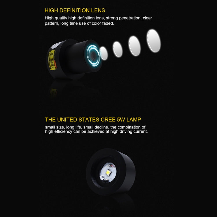 2 PCS DC 8-36V Ghost Shadow Courtesy Angel Wings Projection Lamp Car Door LED Welcome Lights, Red, White, Cold Blue, Blue