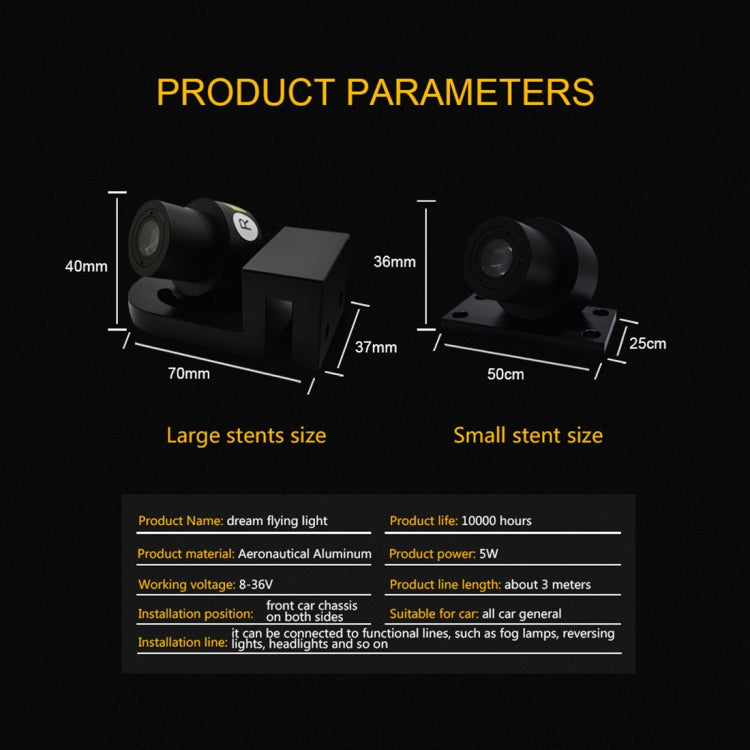 2 PCS DC 8-36V Ghost Shadow Courtesy Angel Wings Projection Lamp Car Door LED Welcome Lights, Red, White, Cold Blue, Blue