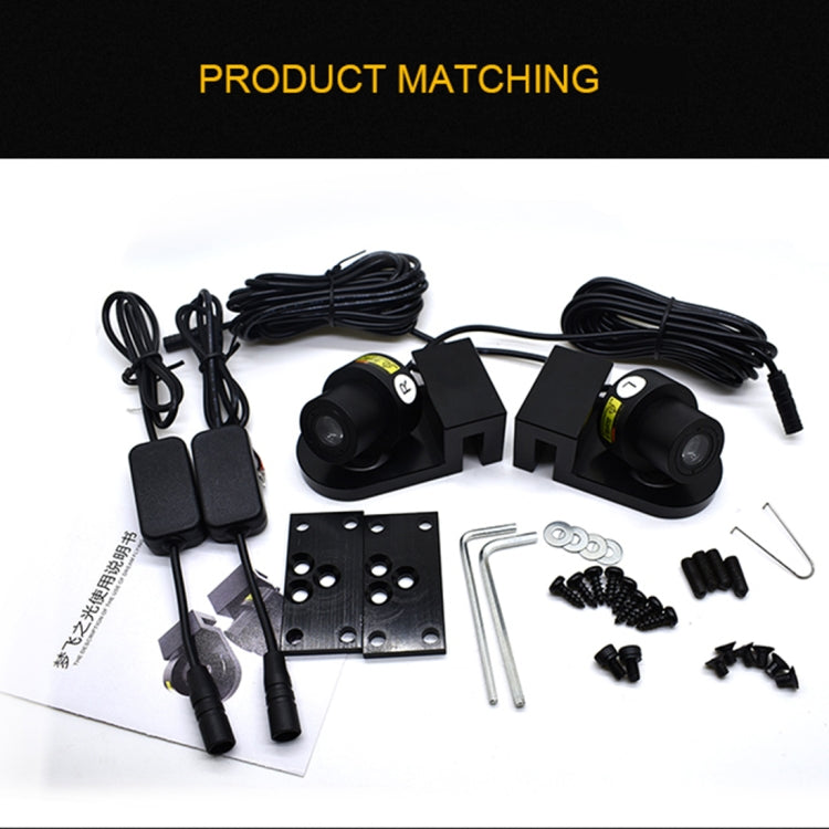 2 PCS DC 8-36V Ghost Shadow Courtesy Angel Wings Projection Lamp Car Door LED Welcome Lights, Red, White, Cold Blue, Blue