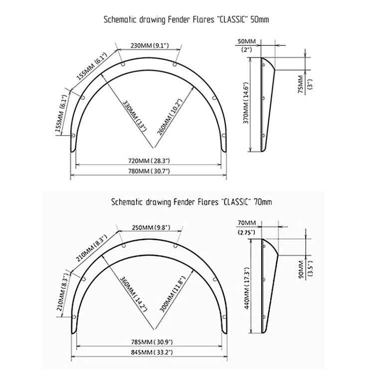 4 PCS Car Universal Fender Flares Wheel Eyebrow Black Not Painted Wheel Eyebrow