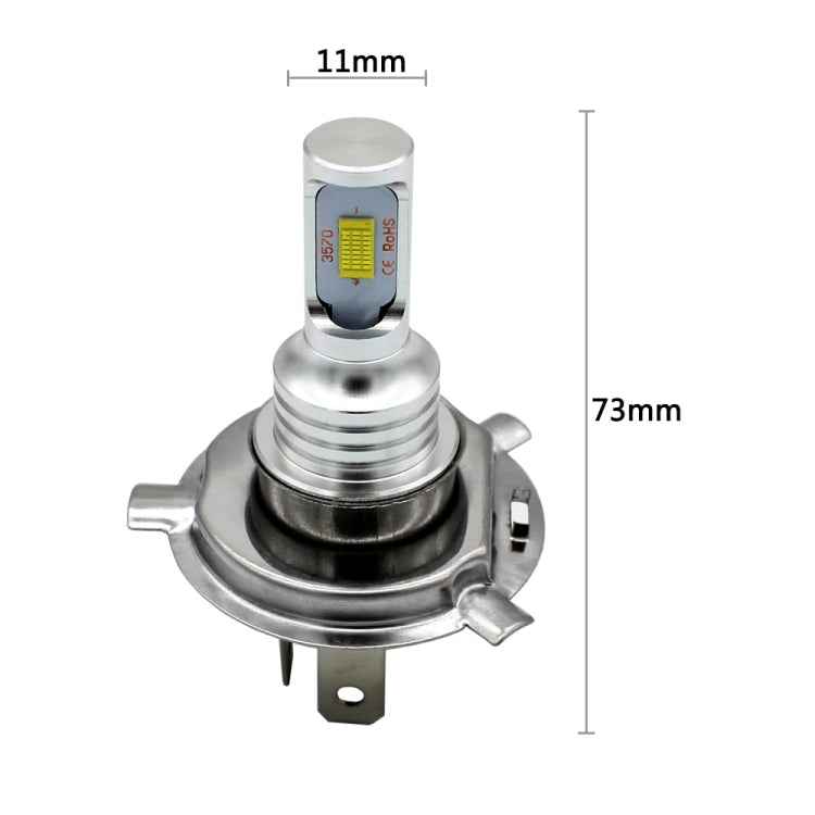 2 PCS H4 72W 1000LM 6000-6500K Super Bright White Light Car Fog LED Bulbs, DC 12-24V, H4
