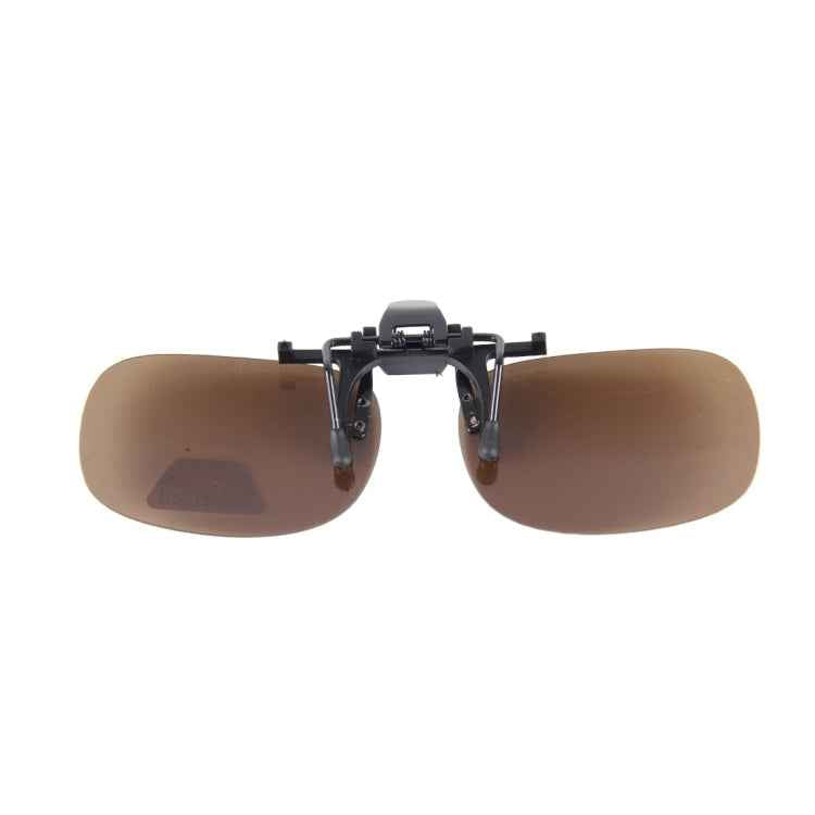 Polarized Clip-on Flip Up Plastic Clip Sunglasses Lenses Glasses Unbreakable Driving Fishing Outdoor Sport, Brown, Dark Green, Yellow