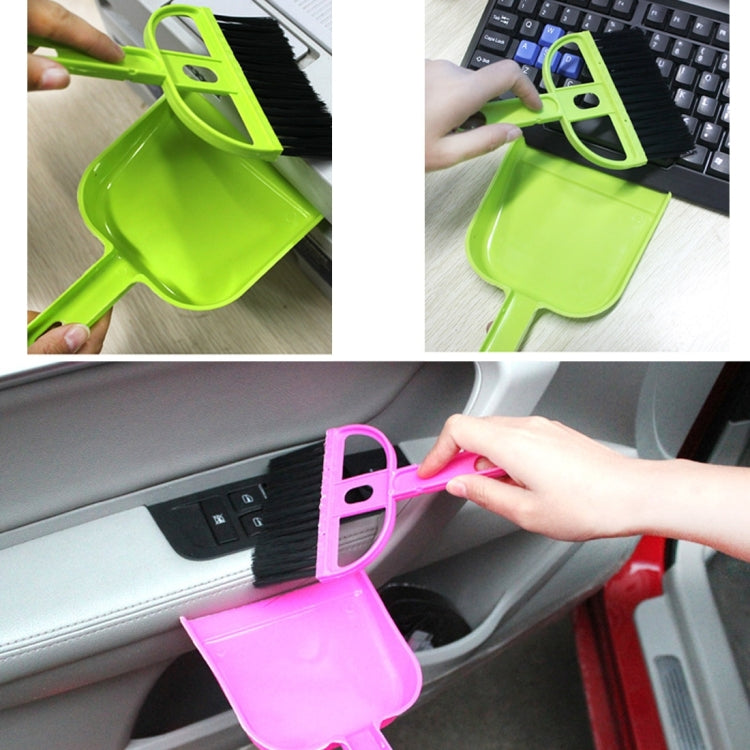 Mini Desktop Car Keyboard Sweep Cleaning Brush Small Broom Dustpan Set, 1 Set (Green), 1 Set (Blue), 1 Set (Magenta)