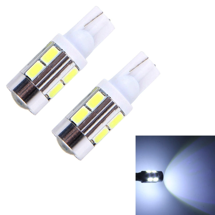 2 PCS T10 6W White Light 10 SMD 5630 LED Car Clearance Lights Lamp, DC 12V, 10 SMD 5630 LEDs