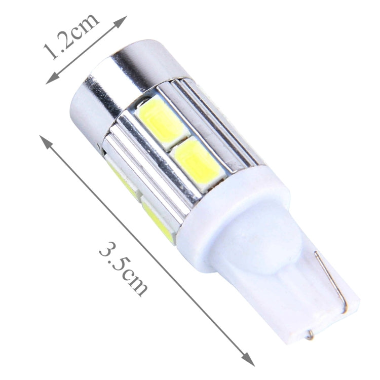 2 PCS T10 6W White Light 10 SMD 5630 LED Car Clearance Lights Lamp, DC 12V, 10 SMD 5630 LEDs