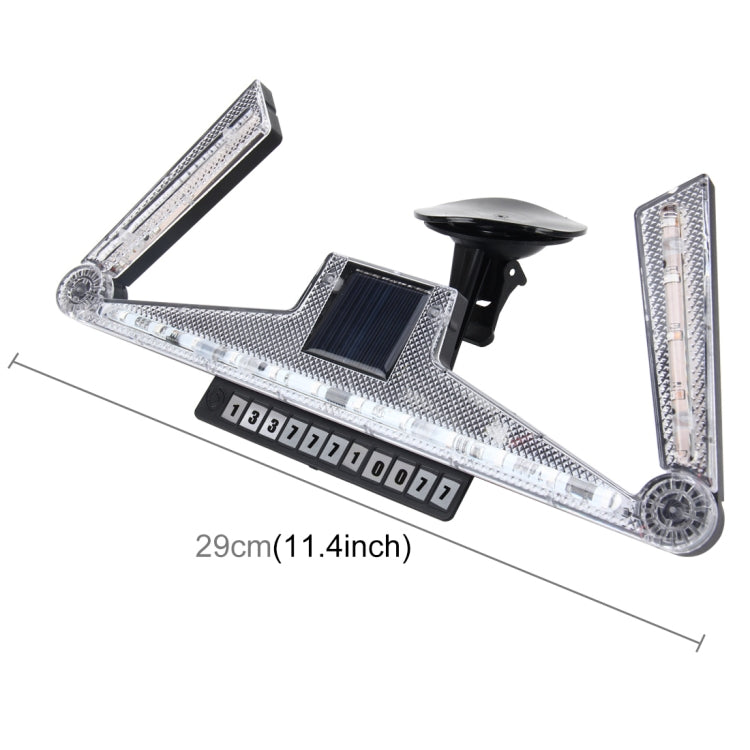 Solar Anti Collision Cupule Ranger Lamp Car Taillight LED Flash Warning Light Caution Light Foldable Solar Cupule Warning Lamp with Temporary Parking License, CS-N14