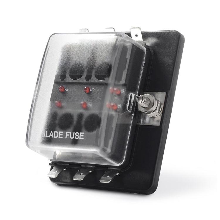 Universal 6 Way Fuse Box Block Fuse Holder Box Car Vehicle Circuit Automotive Blade Tool 6 Way Fuse Block, DC 10V-32V, 6 Way Fuse Box