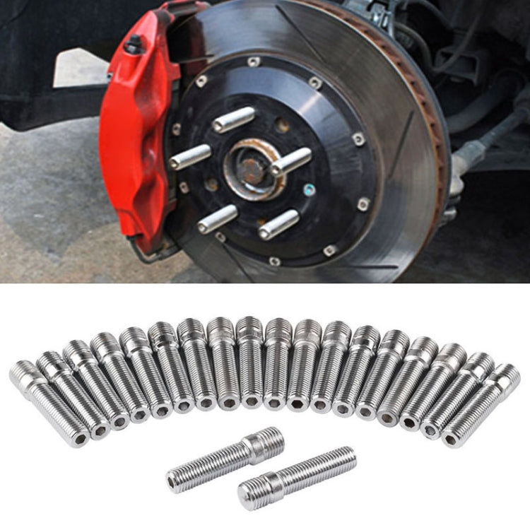 20 PCS 5cm Universal Car Modification Extended Wheels Stud Conversion M12x1.5 to M12x1.5 Screw Adapter LN032 LN033 LN044, 5cm M12x1.5 to M12x1.5