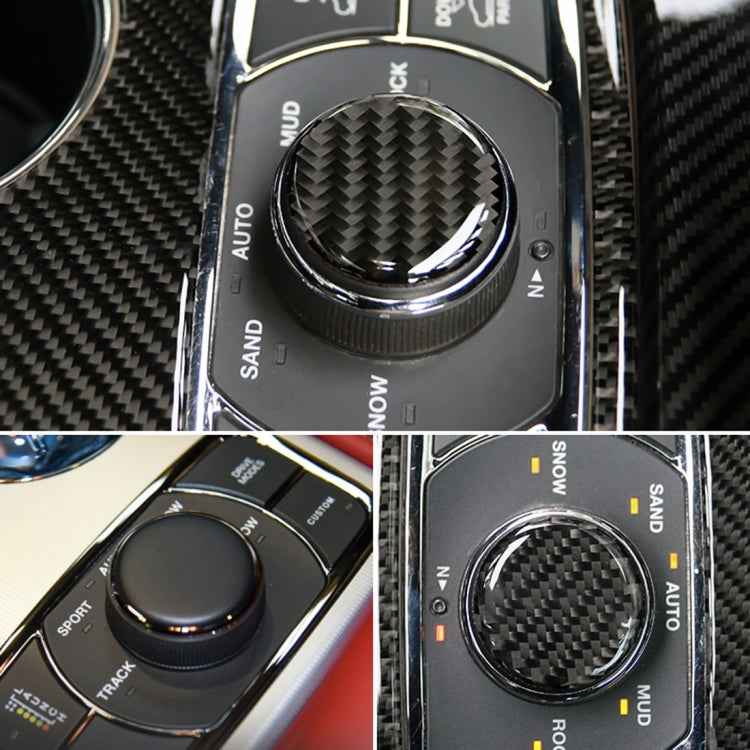 Car Water Cup Rotate Button Panel Carbon Fiber Decorative Sticker for Jeep Grand Cherokee 2014-2018