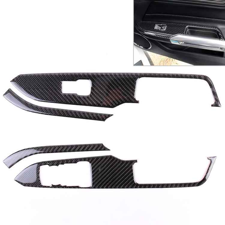 4 PCS Car Door Lift Window Regulator Button Decorative Sticker for Ford Mustang 2015-2020