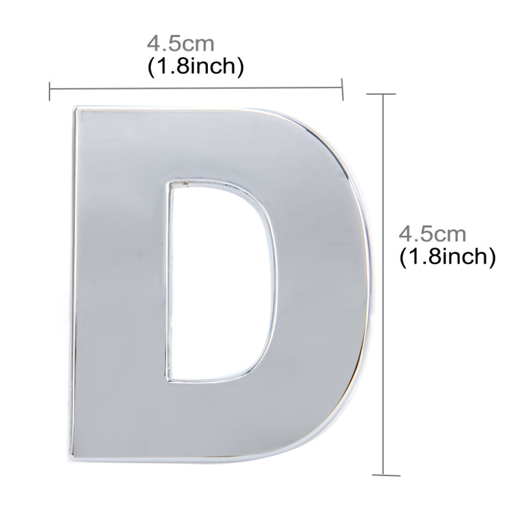 Car Vehicle Badge Emblem 3D English Letter Self-adhesive Sticker Decal, Size: 4.5*4.5*0.5cm, D, O, E, P, F, Q, G, R, H, S, I, T, A, J, U, Y, K, V, Z, L, W, B, M, X, C, N