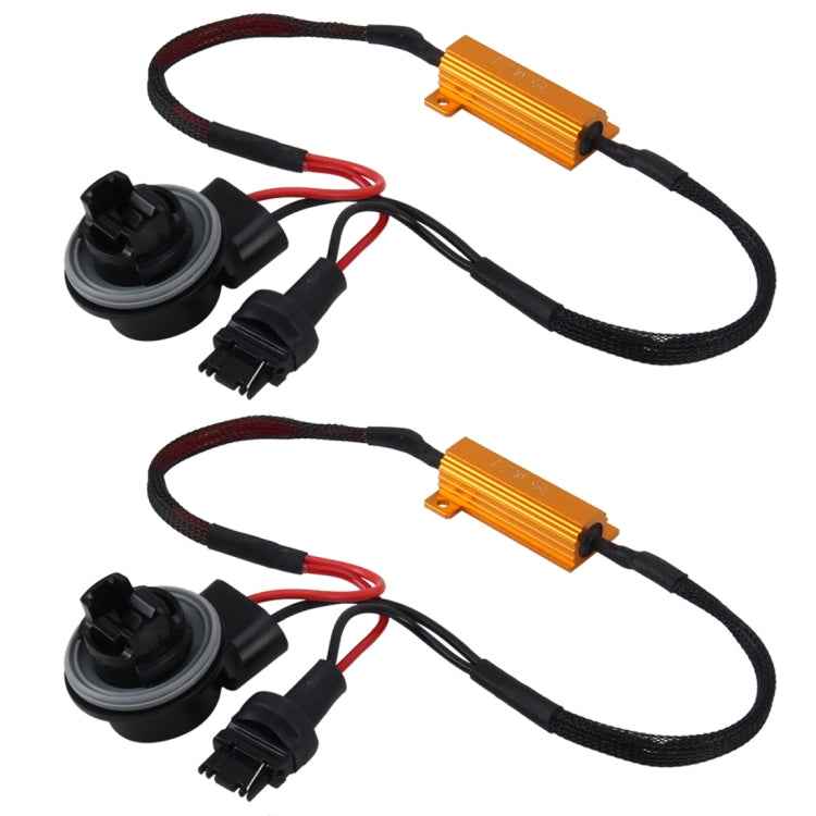 2 PCS 3156 Car Canbus Error Canceller Decoder Load Resistor LED 50W 8 Ohm No Blinking Decoder Heat Resistance Aluminum Case Heat Sink High Power Metal Shell Resistance