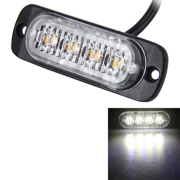 DC 12V-24V 2W 4LEDs SMD-2835 Lamps 17 Flash Patterns 3 Lines Car Flash Lamp Waterproof Car Truck Emergency Strobe Flash Warning Light, Cable Length: 90cm, 4LEDs