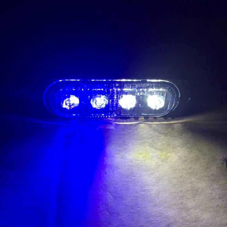 DC 12V-24V 2W 4LEDs SMD-2835 Lamps 17 Flash Patterns 3 Lines Car Flash Lamp Waterproof Car Truck Emergency Strobe Flash Warning Light, Cable Length: 90cm, 4LEDs