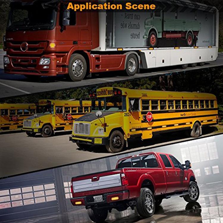 DC 12V-24V 2W 4LEDs SMD-2835 Lamps 17 Flash Patterns 3 Lines Car Flash Lamp Waterproof Car Truck Emergency Strobe Flash Warning Light, Cable Length: 90cm, 4LEDs