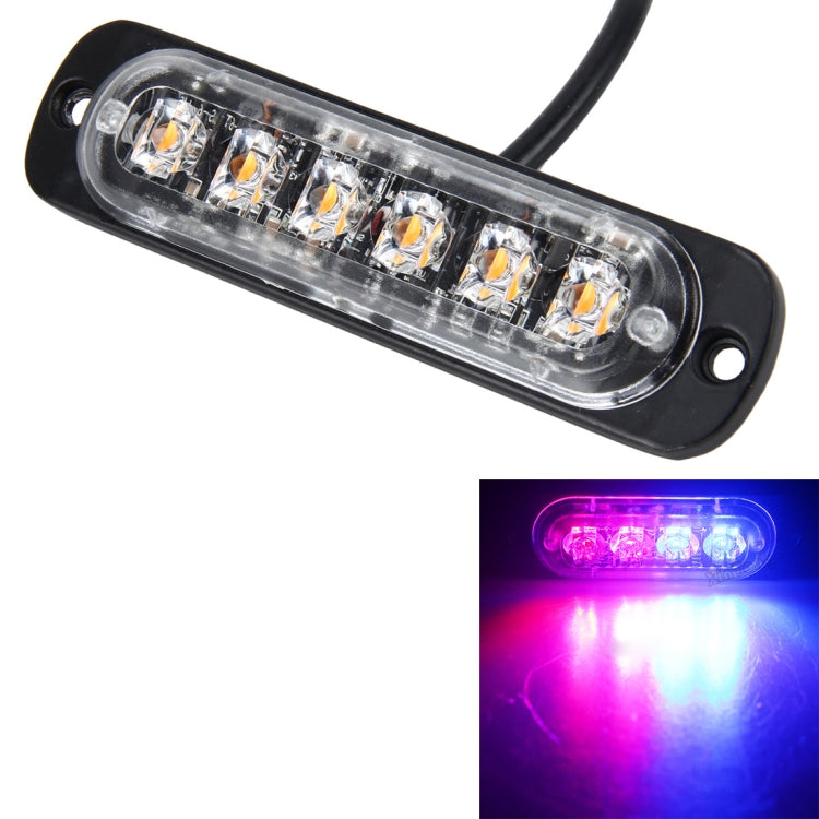 DC 12V-24V 2W 6LEDs SMD-2835 Lamps 17 Flash Patterns 3 Lines Car Flash Lamp Waterproof Car Truck Emergency Strobe Flash Warning Light, Cable Length: 90cm, 6LEDs