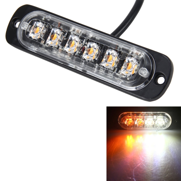 DC 12V-24V 2W 6LEDs SMD-2835 Lamps 17 Flash Patterns 3 Lines Car Flash Lamp Waterproof Car Truck Emergency Strobe Flash Warning Light, Cable Length: 90cm, 6LEDs