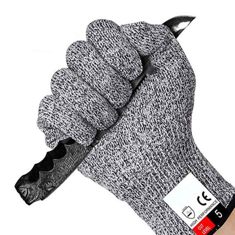 A Pair Cut-resistant Gardening Gloves HPPE Food-grade 5-Level Anti-cutting Anti-wear Safety Working Gloves, Size: S, Length: 20cm