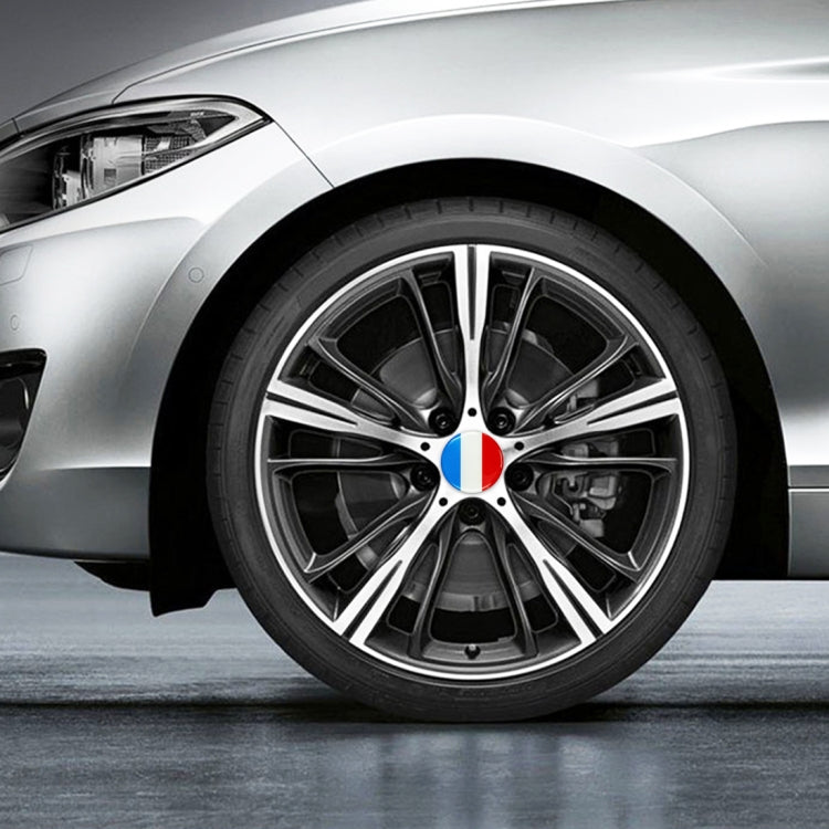 4 PCS Car-Styling France Flag Pattern Metal Wheel Hub Decorative Sticker, Diameter: 5.8cm, France Flag
