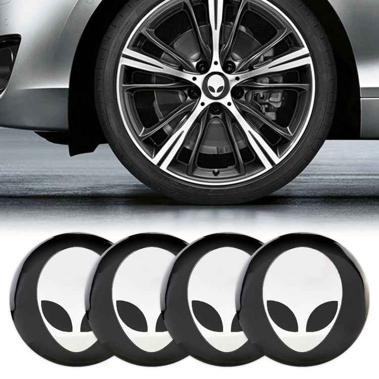 4 PCS Car-Styling Alien Pattern Metal Wheel Hub Decorative Sticker, Diameter: 5.8cm